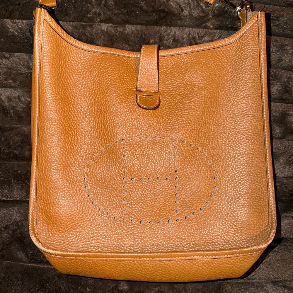 Hermes Orange Leather Shoulder Bag